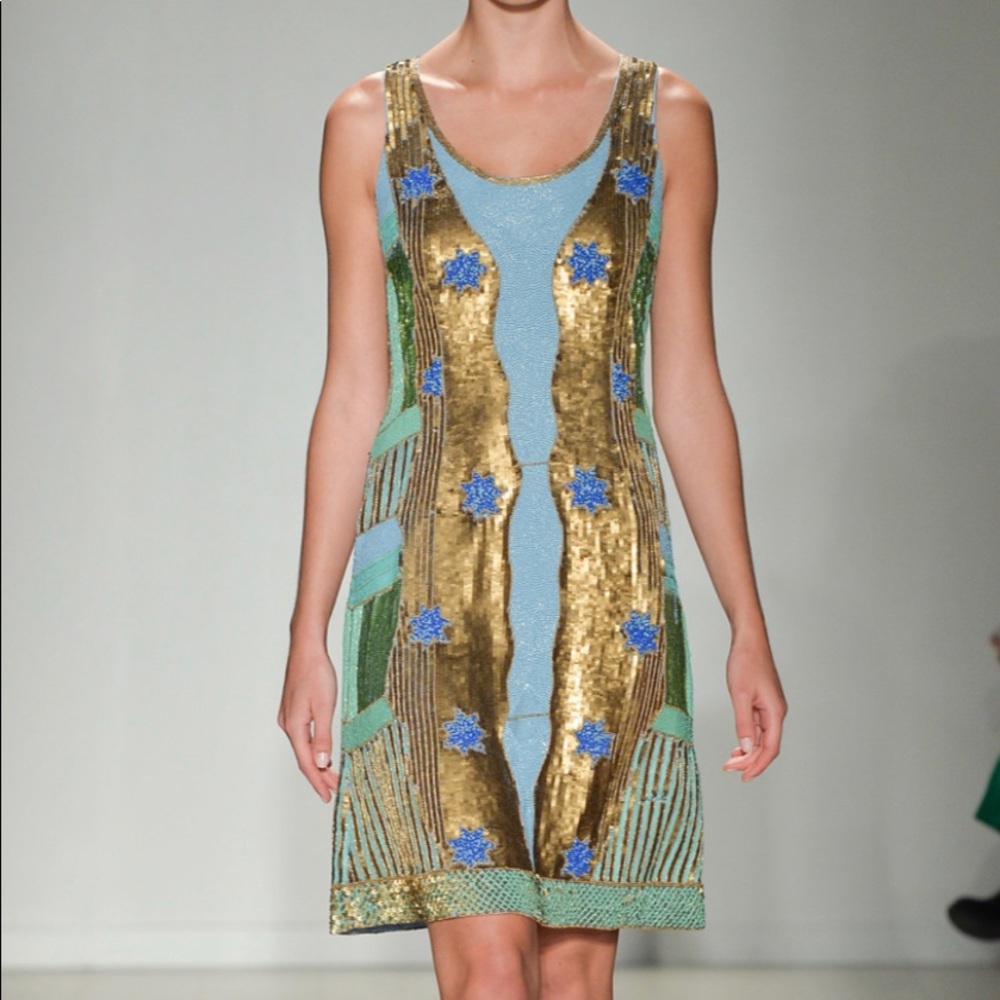 Narces Gustav Klimt hand beaded dress size 8